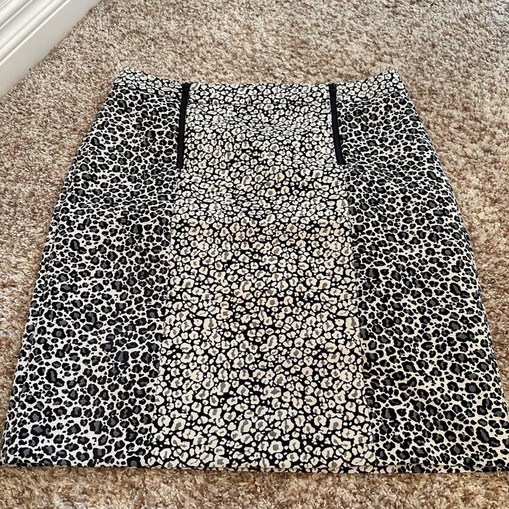 Loft animal print mini skirt.